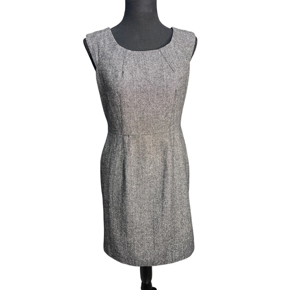 Banana Republic Wool Blend Sheath Dress Women 4 Gray Sleeveless Career Office